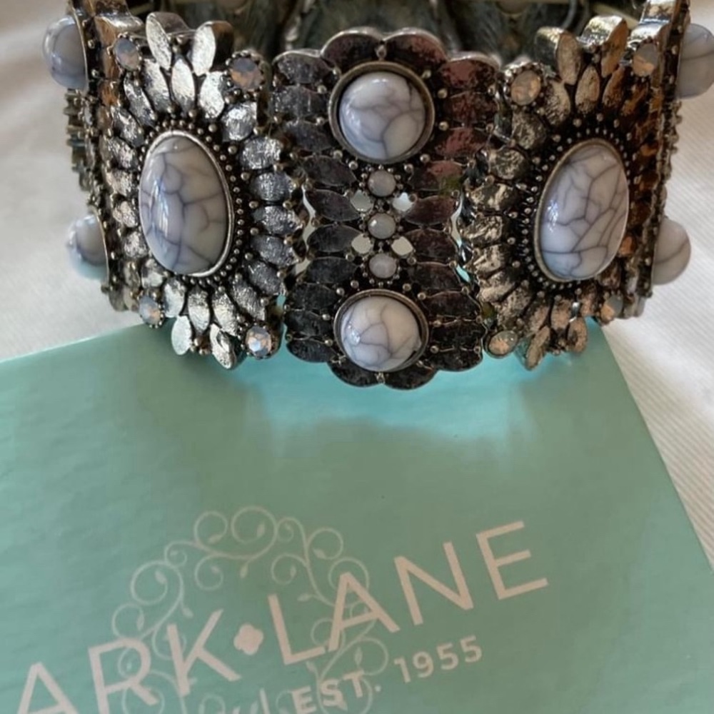 Park Lane Silver and White Statement Bracelet